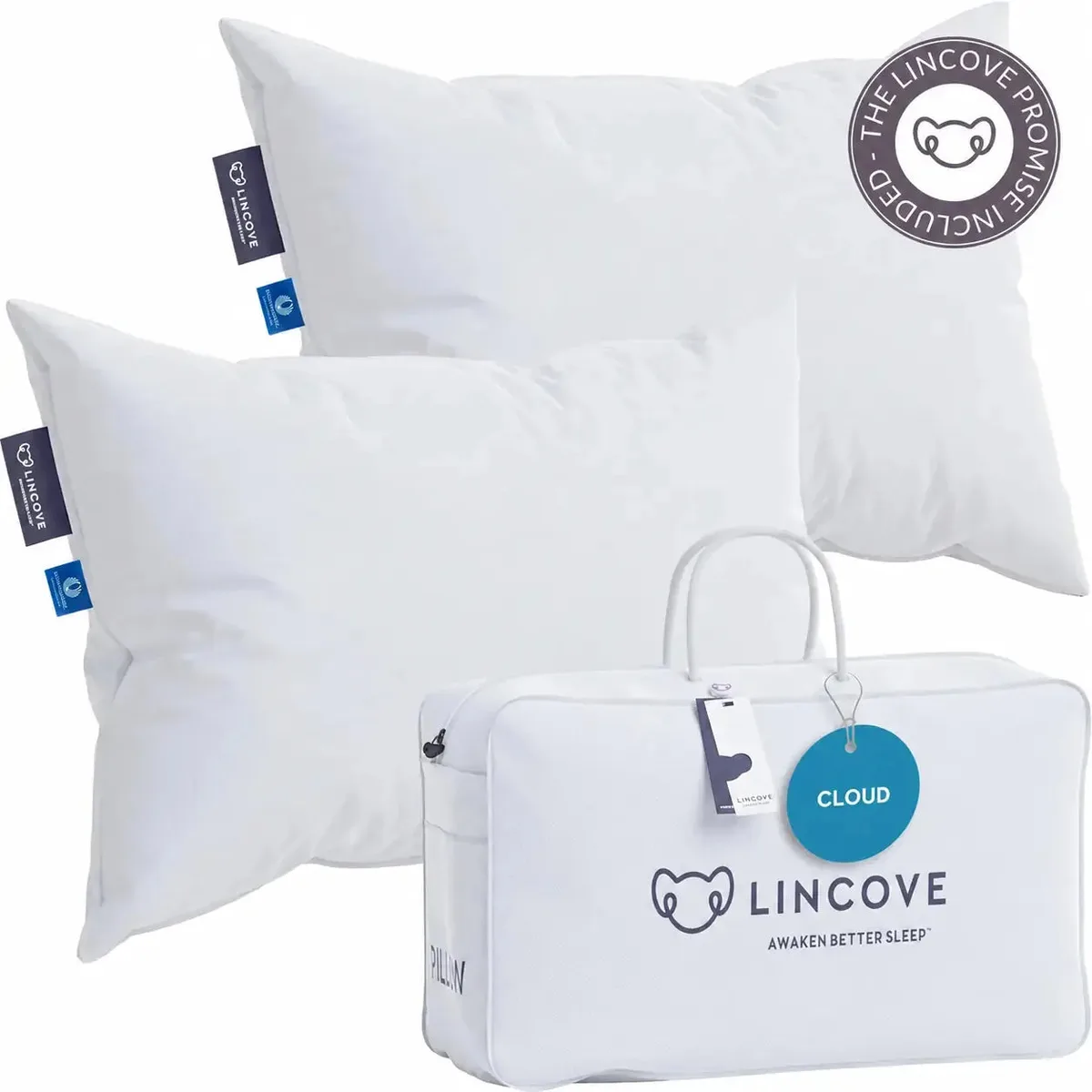 Two Cloud pillows and Lincove bag