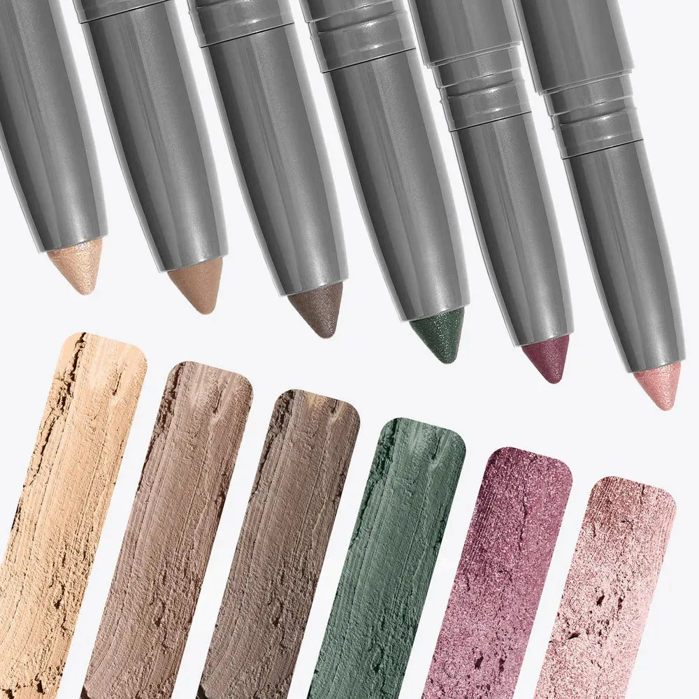 Six IYKYK eyeshadow colors with pigment swatches