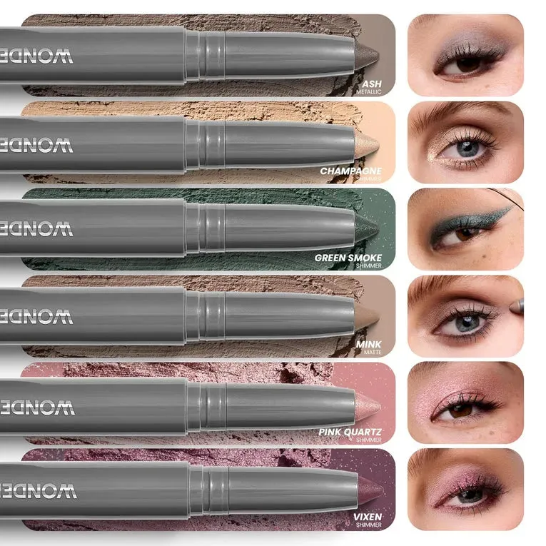 Six eyeshadow shades and eye looks