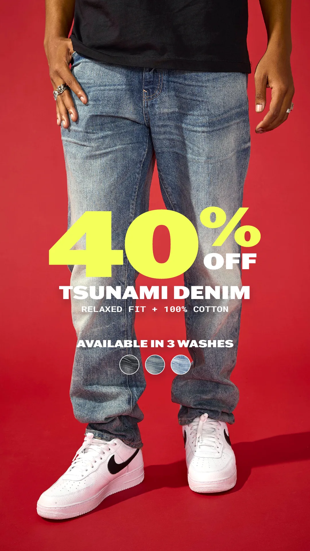 Tsunami Denim relaxed fit jeans in Lager wash