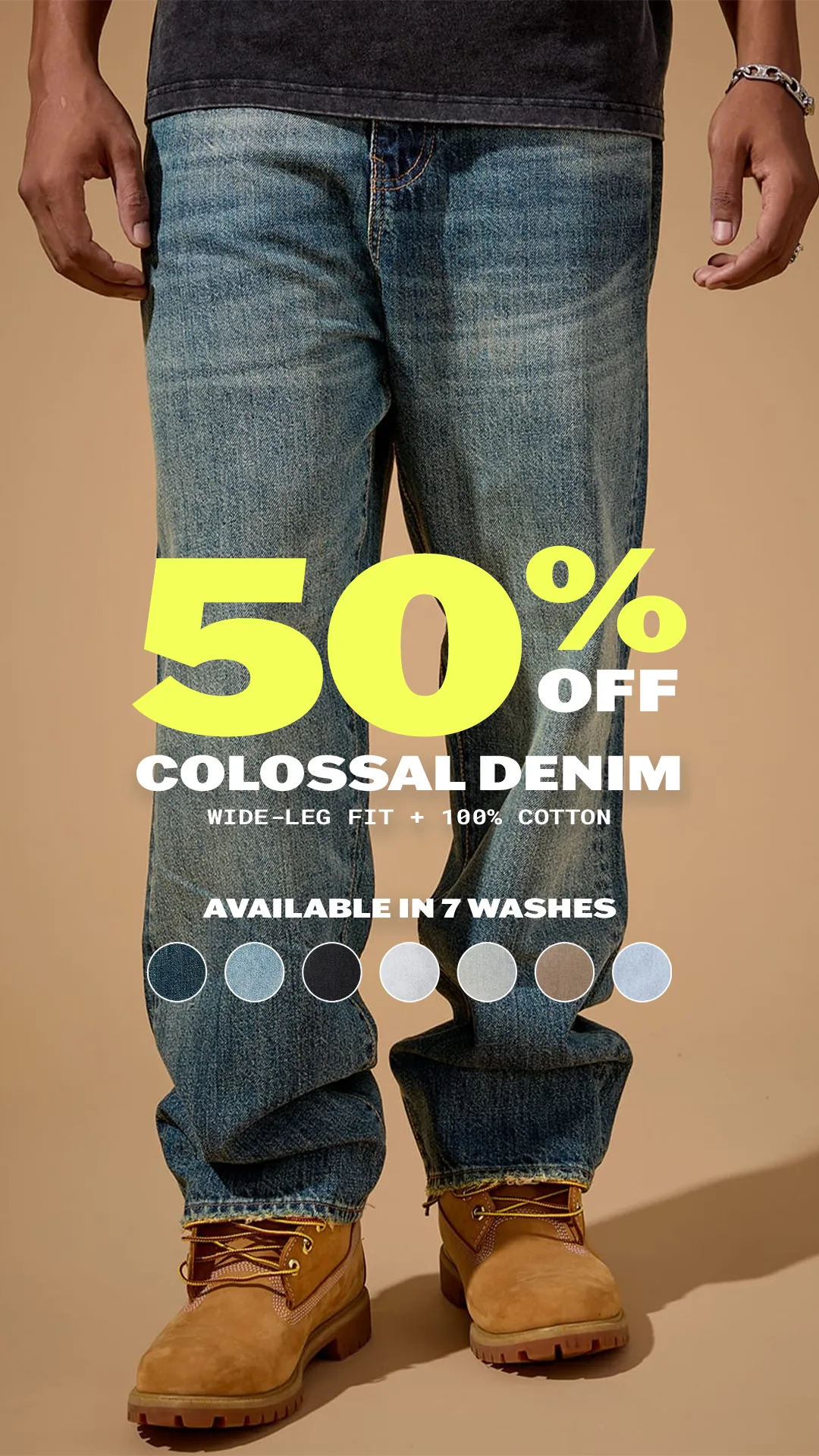 Colossal Denim retro wide-leg jeans in River Blue