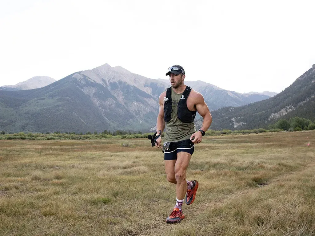 BPN athlete running a mountain trail