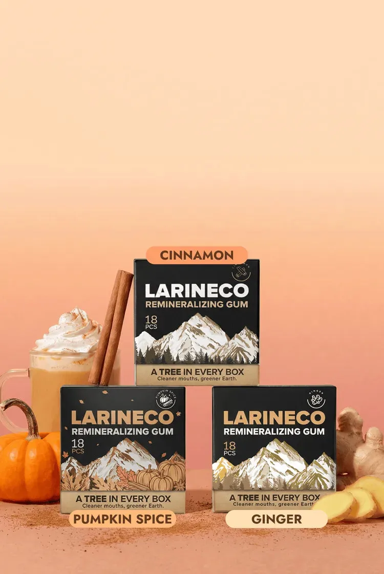 Chicles Larineco™ de canela, calabaza especiada y jengibre
