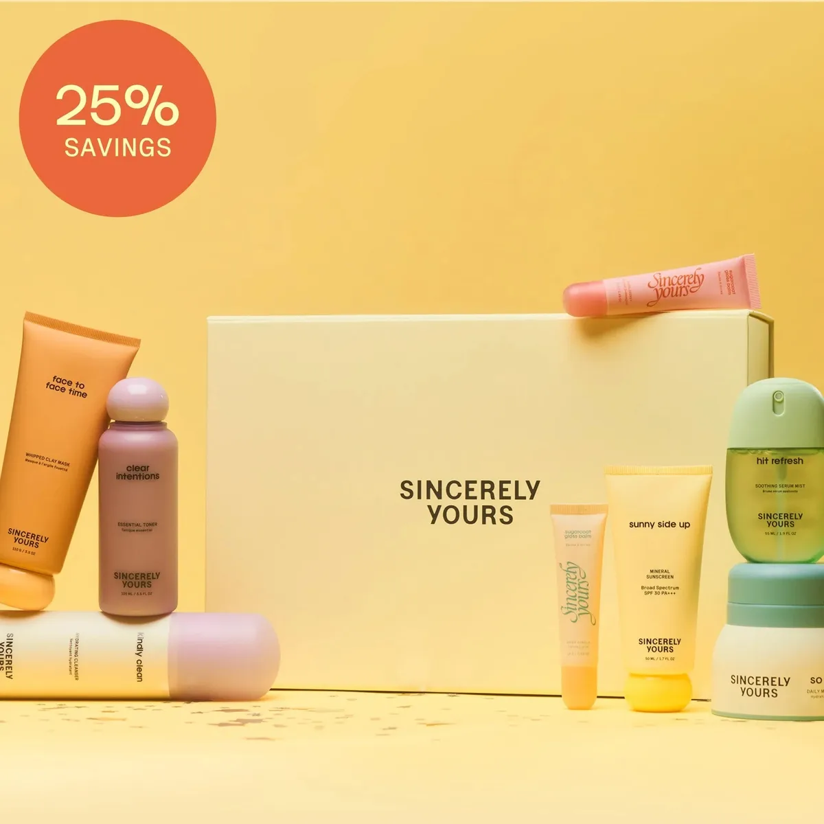 opening the all yours gift box with eight skincare essentials