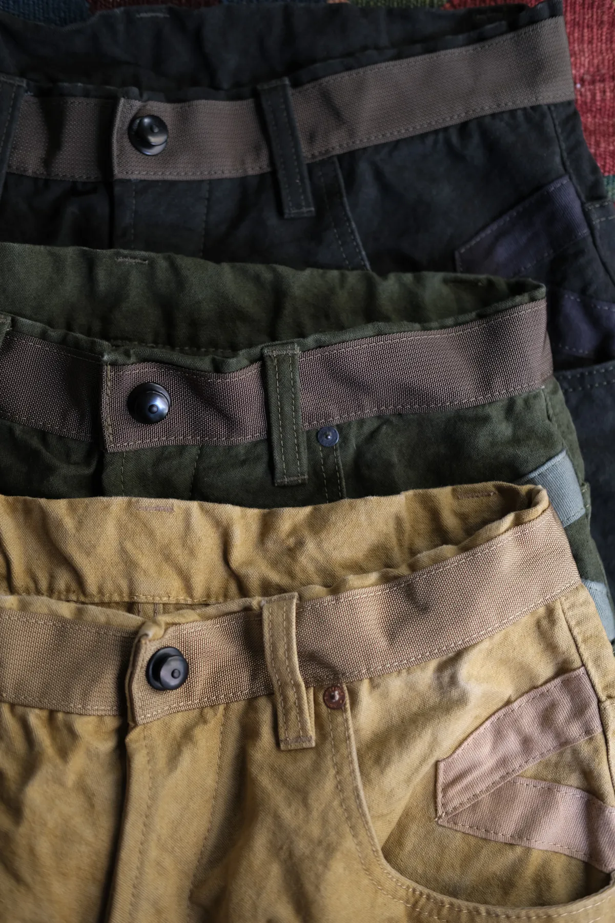Green Garage Pants worn on model