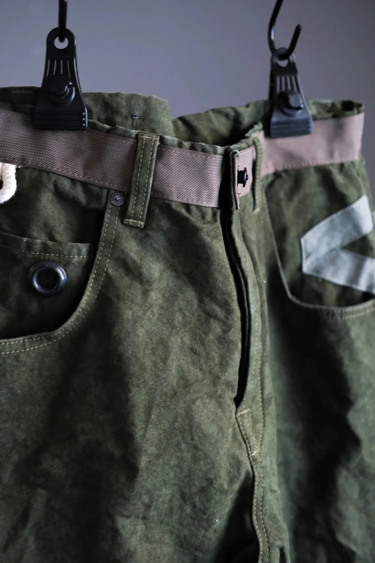 Green Garage Pants waistband detail