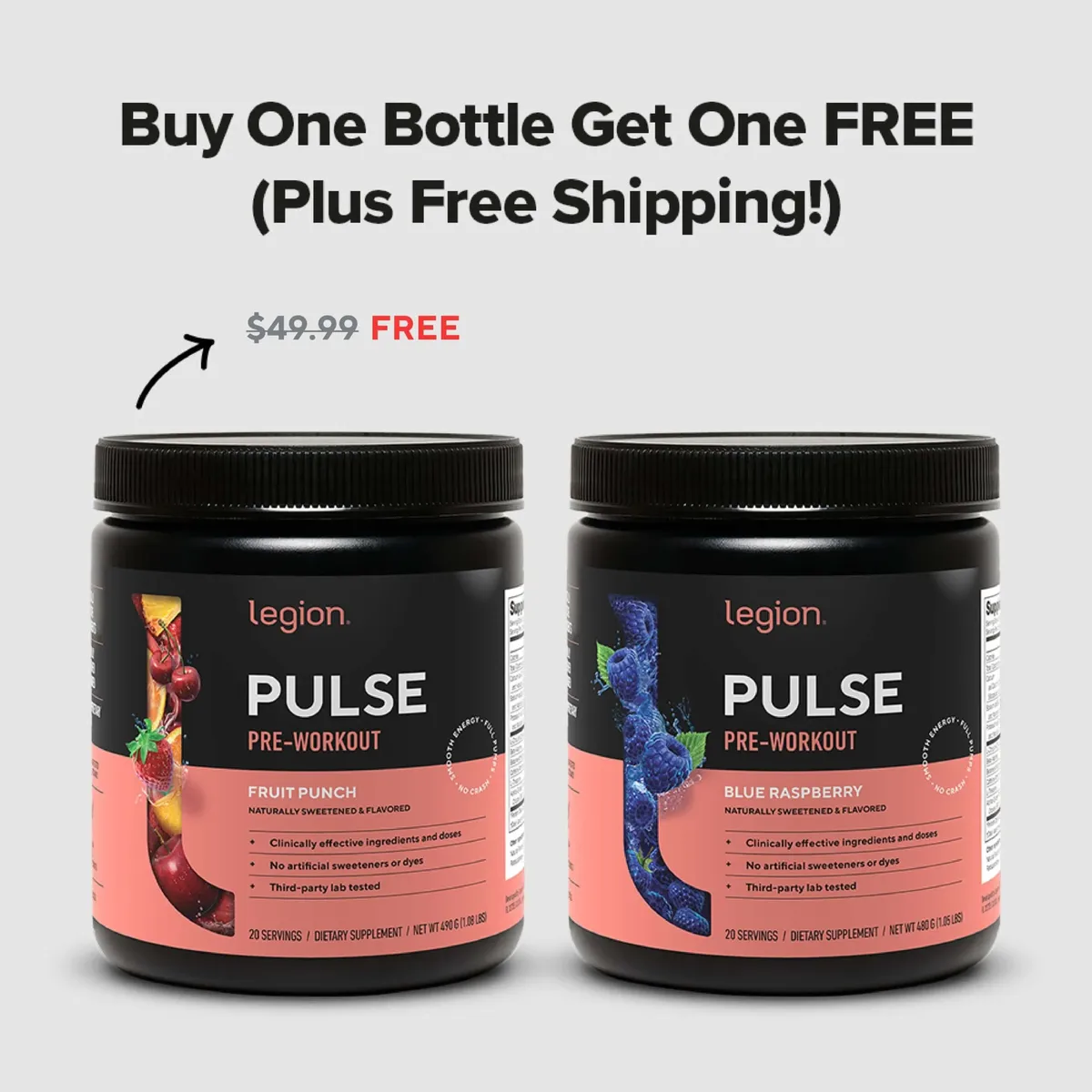 Pulse buy one, get one free offer