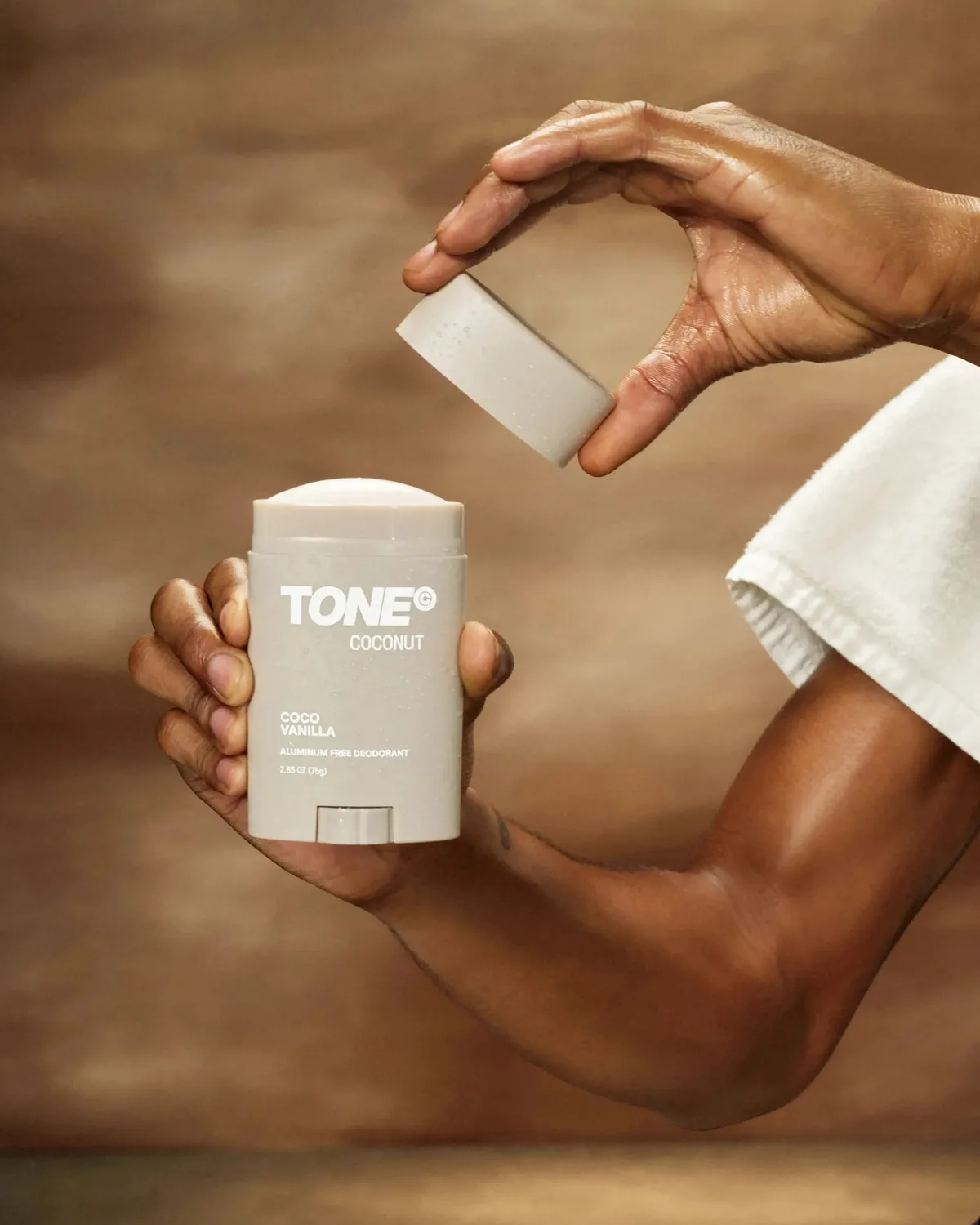 TONE Coconut Deodorant in hand