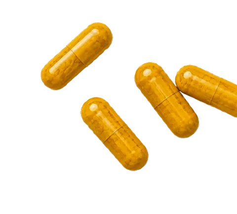 Golden turmeric capsules