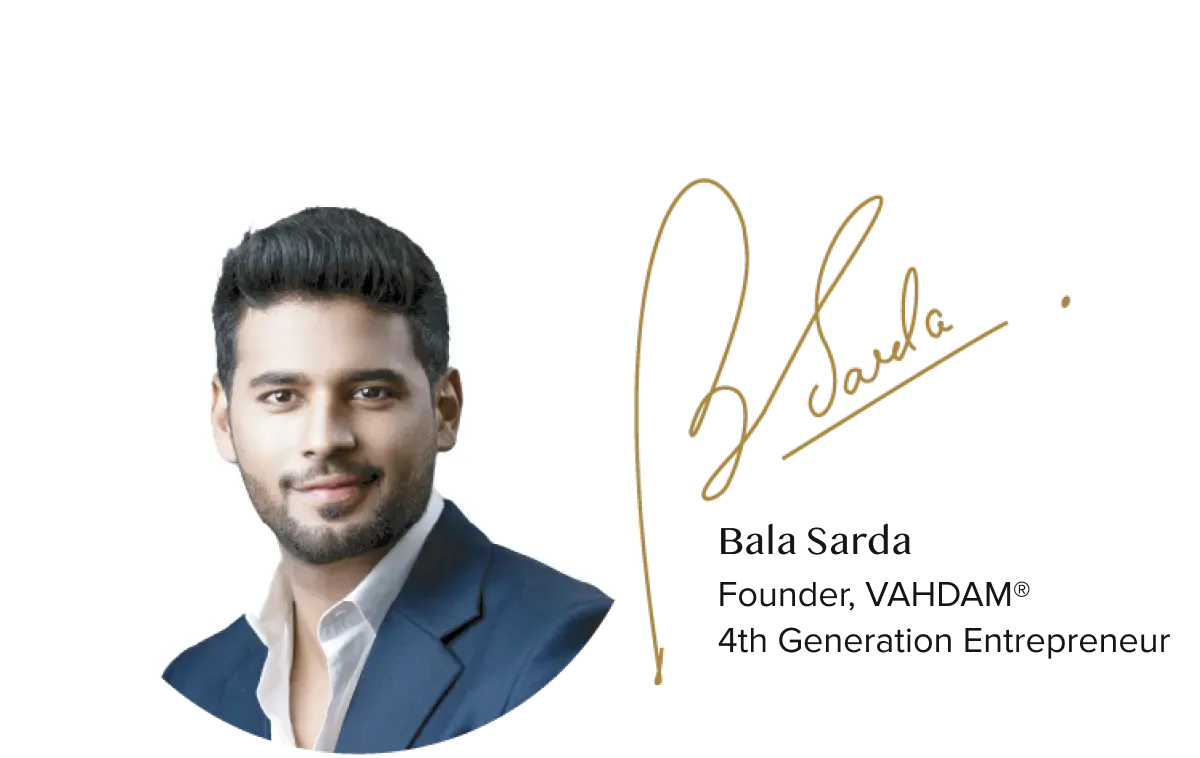 Bala Sarda, founder of VAHDAM India