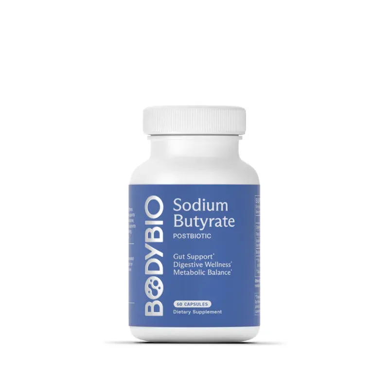 BodyBio Sodium Butyrate, 60 capsules
