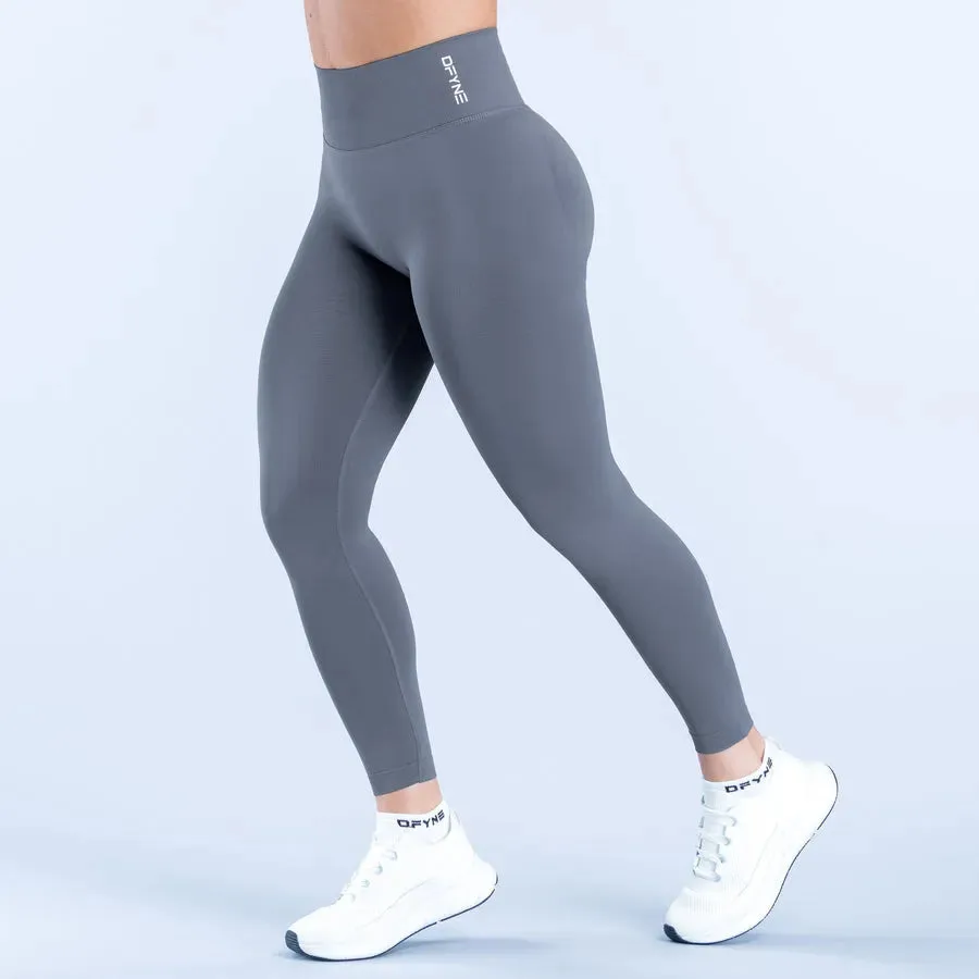 DFYNE Dynamic Leggings in Stone Grey, front view