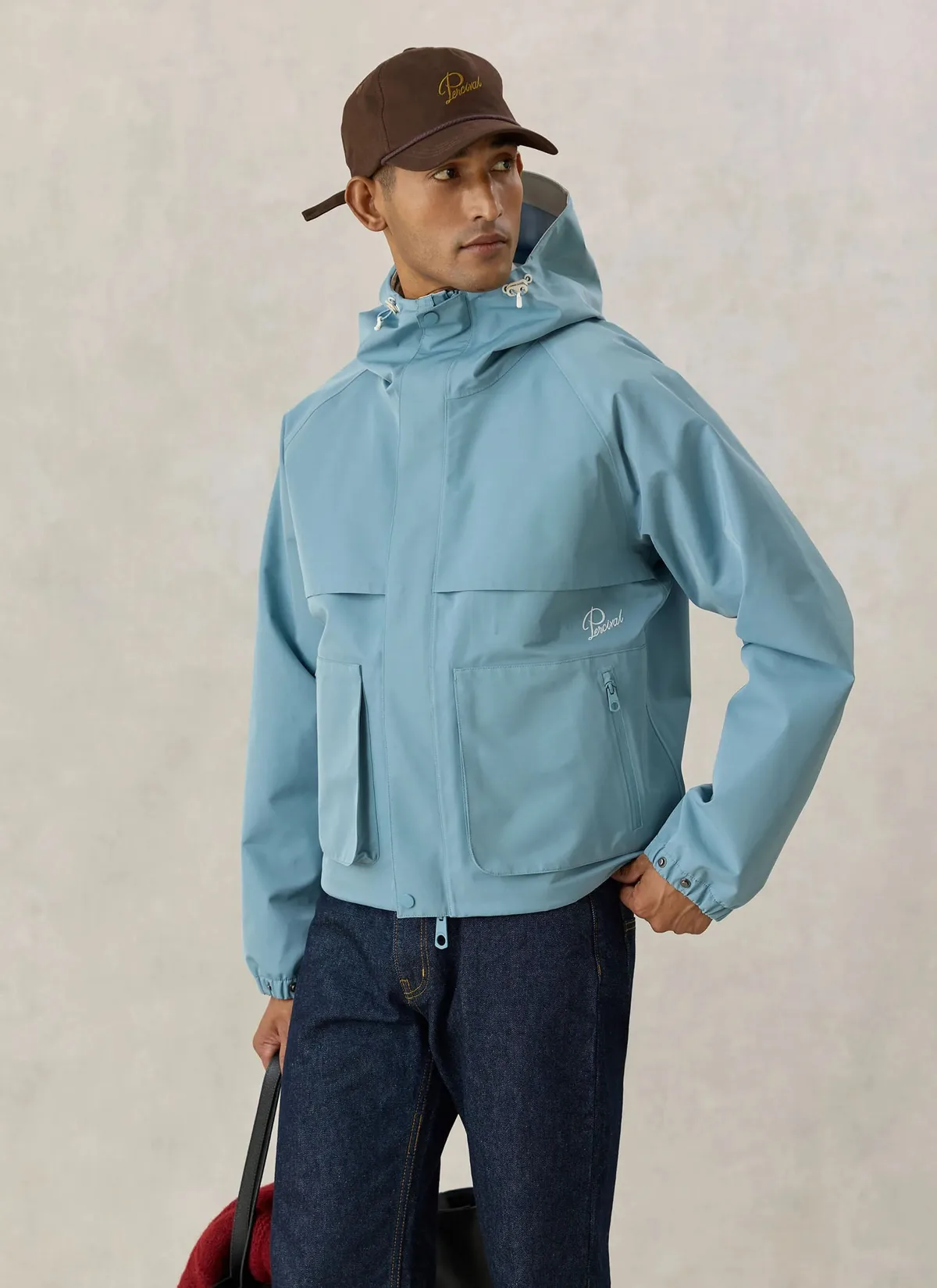 Hanson Boxy Rain Jacket in light blue