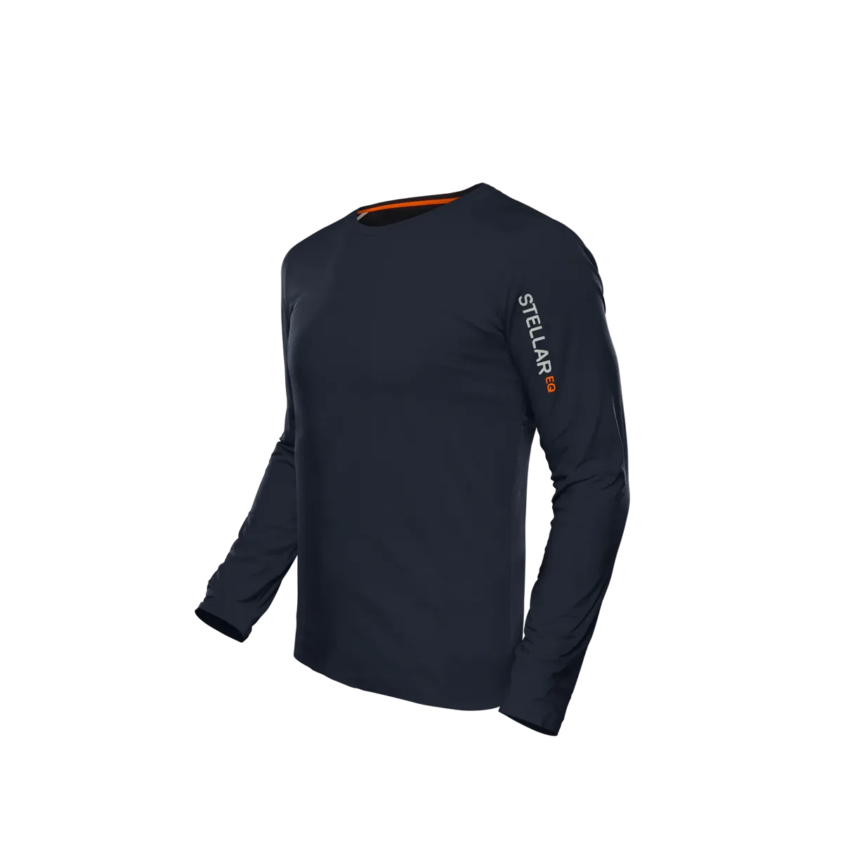 Angled view of the Men's Stellar Tech Long Sleeve in Blublack